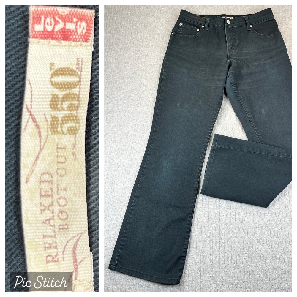 Levi's 550 BootCut‎ Relaxed Dress Jeans Women 8M/30X31 high rise Dark Wash Pants